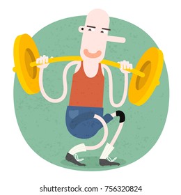 Weightlifter with barbell