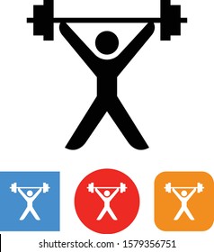Weightlifter With Barbell Strongman Vector Icon