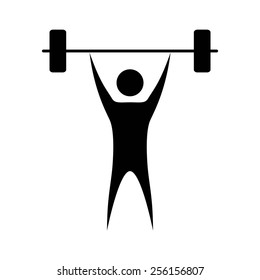 weightlifter black icon isolated on white background