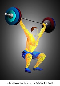 weightlifter blue, stylized