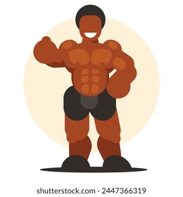 Weightlifter bodybuilder athlete. Muscular man. Vector graphics