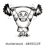 weightlifter character sketch drawing illustration vector