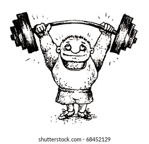 weightlifter character sketch drawing illustration vector
