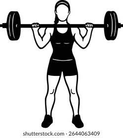 Weightlifter design - Woman lifting weight design isolated on transparent background