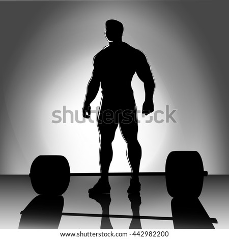 weightlifter front of the bar before exercise