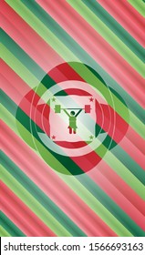 weightlifter girl icon inside christmas style badge..