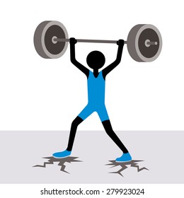 weightlifter with ground cracks 