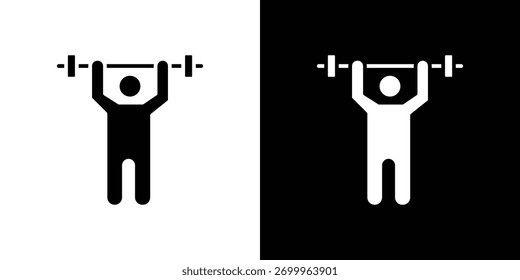 Elemento de projeto do conceito do ícone do levantador de peso. ícones do pictograma.