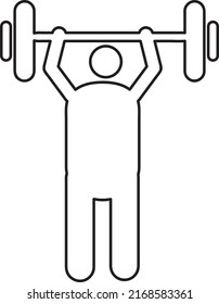 Icono de levantador de pesas Icono Ilustración de línea plana sobre fondo blanco. eps
