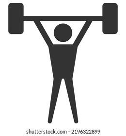 Weightlifter icon. Flat style vector illustration isolated on white background