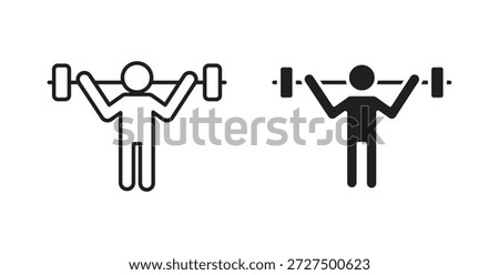 Weightlifter icon isolated vector Illustration. Vector pictogram for web and app