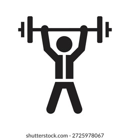 Levantador de peso ícone levantar barbell overhead para forte musculação treinamento ginásio poder e musculação fitness exercício físico esporte