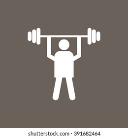 Weightlifter Icon on Dark Gray Color. Eps-10. 