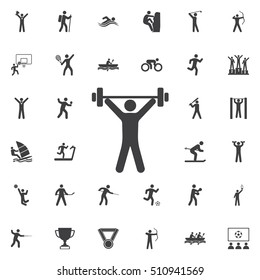 weightlifter icon on the white background. Sport icons universal set for web and mobile