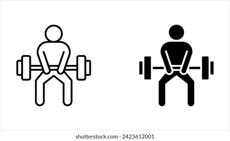 Weichtlifter-Symbol-Set für Vektorsymbol für Design auf weißem Hintergrund
