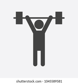 Weightlifter icon. Weightlifter sign