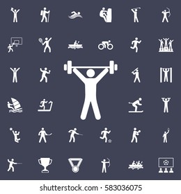 weightlifter icon. Sport icons universal set for web and mobile