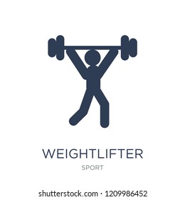 Weightlifter icon. Trendy flat vector Weightlifter icon on white background from sport collection, vector illustration can be use for web and mobile, eps10