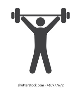 Weightlifter Icon Vector Illustration On The White Background.