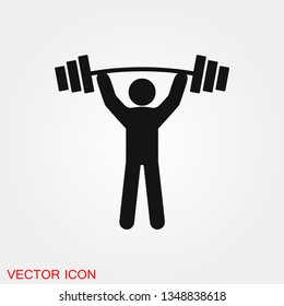 Weightlifter icon vector sign symbol for design