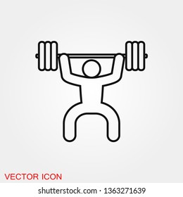 Weightlifter icon vector sign symbol for design