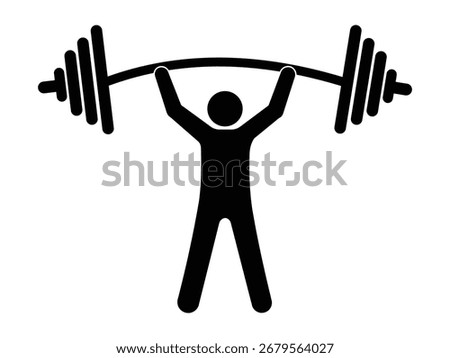 Weightlifter icon vector. Silhouette of weight lifting symbol and sign. Vector of weightlifter sign, symbol for web, ui, ux, logo and mobile app. Vector illustration.