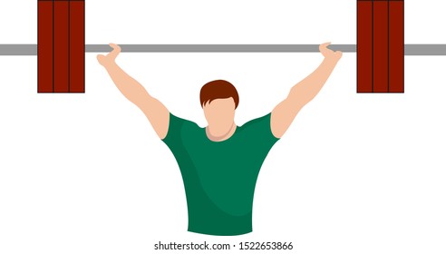 Ilustración de Weightlifter, vector sobre fondo blanco.