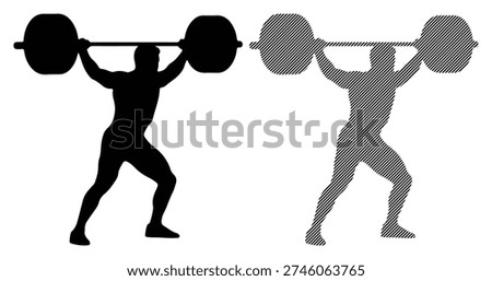 Weightlifter lifting barbell, strength training, powerlifting, fitness, exercise, gym