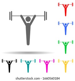 weightlifter multi color style icon. Simple glyph, flat vector of sport icons for ui and ux, website or mobile application