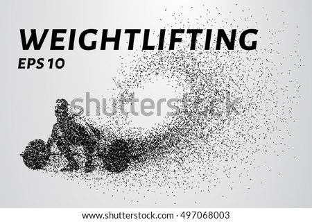 Weightlifter of the particles. Weightlifter preparing to lift weights.