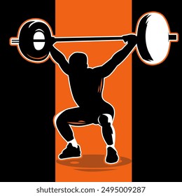 Weightlifter Performing Overhead Squat, Olympic Lifts, Fitness, Strength Training, Exercise, Barbell, Athletic Training