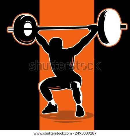 Weightlifter Performing Overhead Squat, Olympic Lifts, Fitness, Strength Training, Exercise, Barbell, Athletic Training