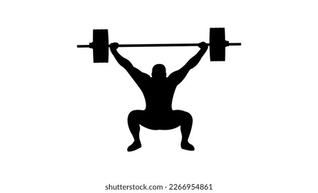 weightlifter silhouette, high quality vector