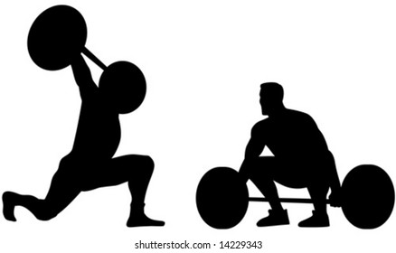 Weightlifter silhouettes