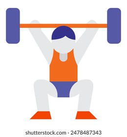 Weightlifter sport object icon illustration