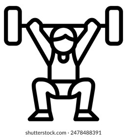 Weightlifter sport object icon illustration