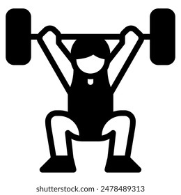 Weightlifter sport object icon illustration