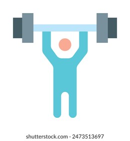 Weightlifter Vector Flat Icon design