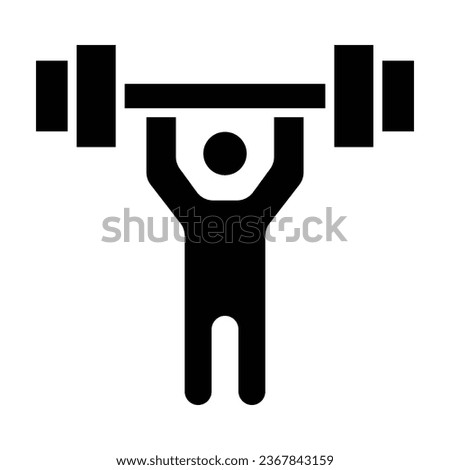 Weightlifter Vector Glyph Icon For Personal And Commercial Use.
