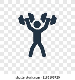 Weightlifter vector icon isolated on transparent background, Weightlifter transparency logo concept