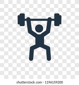 Weightlifter vector icon isolated on transparent background, Weightlifter transparency logo concept