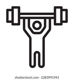 Diseño de iconos de la línea del vector Weightlifter