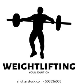 Weightlifter vector logo. Brand logo in the shape of a weightlifter