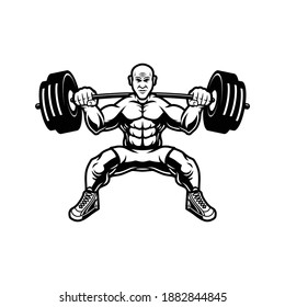 Weightlifter vector mascot logo design