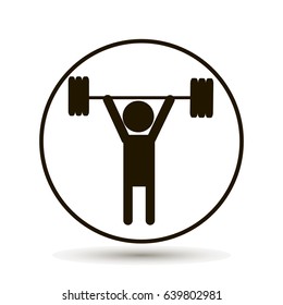 Weightlifter. Vector person