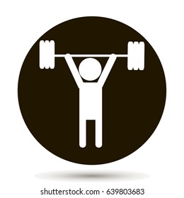 Weightlifter. Vector person