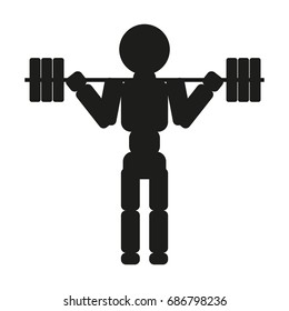 Weightlifter. Vector silhouette against white background