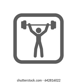 Weightlifting athlete Icon in trendy flat style isolated on white background. Award symbol for your web site design, logo, app, UI. Vector illustration, EPS10.