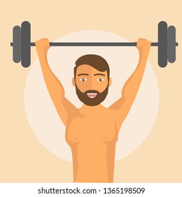 Weightlifting Athlete. Sport Infographic and items. Vector illustration.