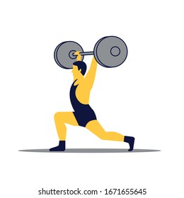 Weightlifting athlete sportsman. Strong man. Sports infographic. 